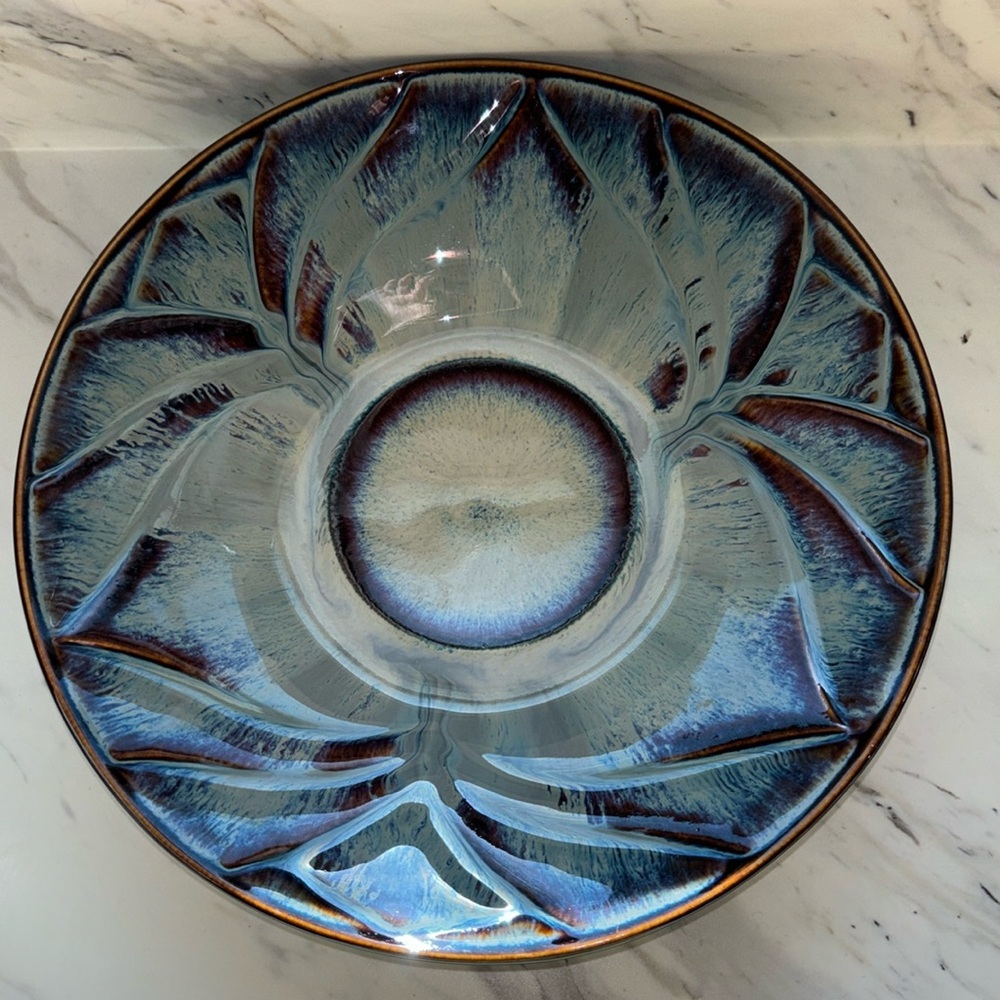 Bill Campbell art pottery signed hanging platter